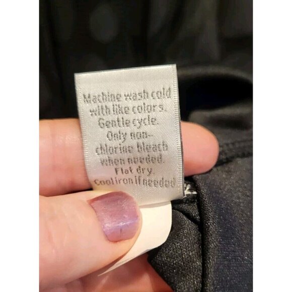 Black On Black Polkadot Short Sleeve Pleated Dress Lauren Conrad Sz 6 Whimsigoth - Picture 9 of 9